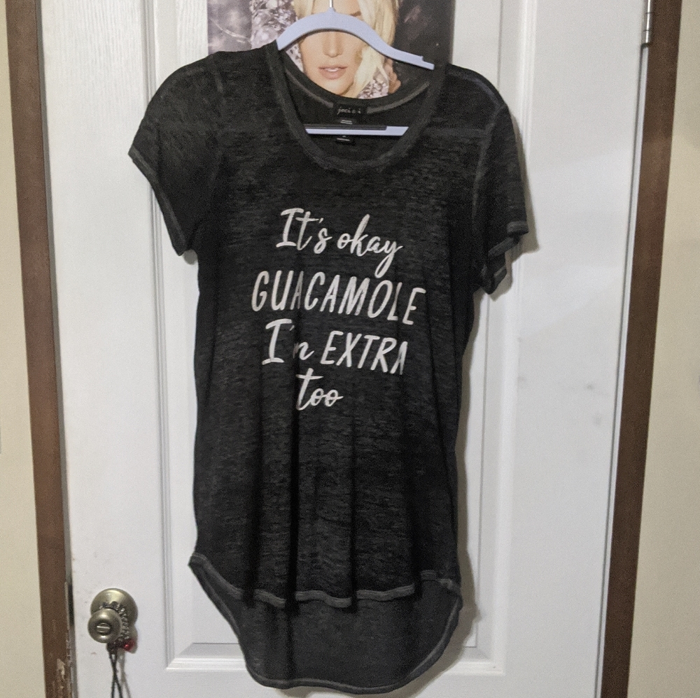 Joei & I It's Okay Guacamole I'm Extra Too Tunic Graphic Trendy Yoga T-shirt Med